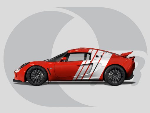 Lotus Exige Side Graphics Race Quad Stripes