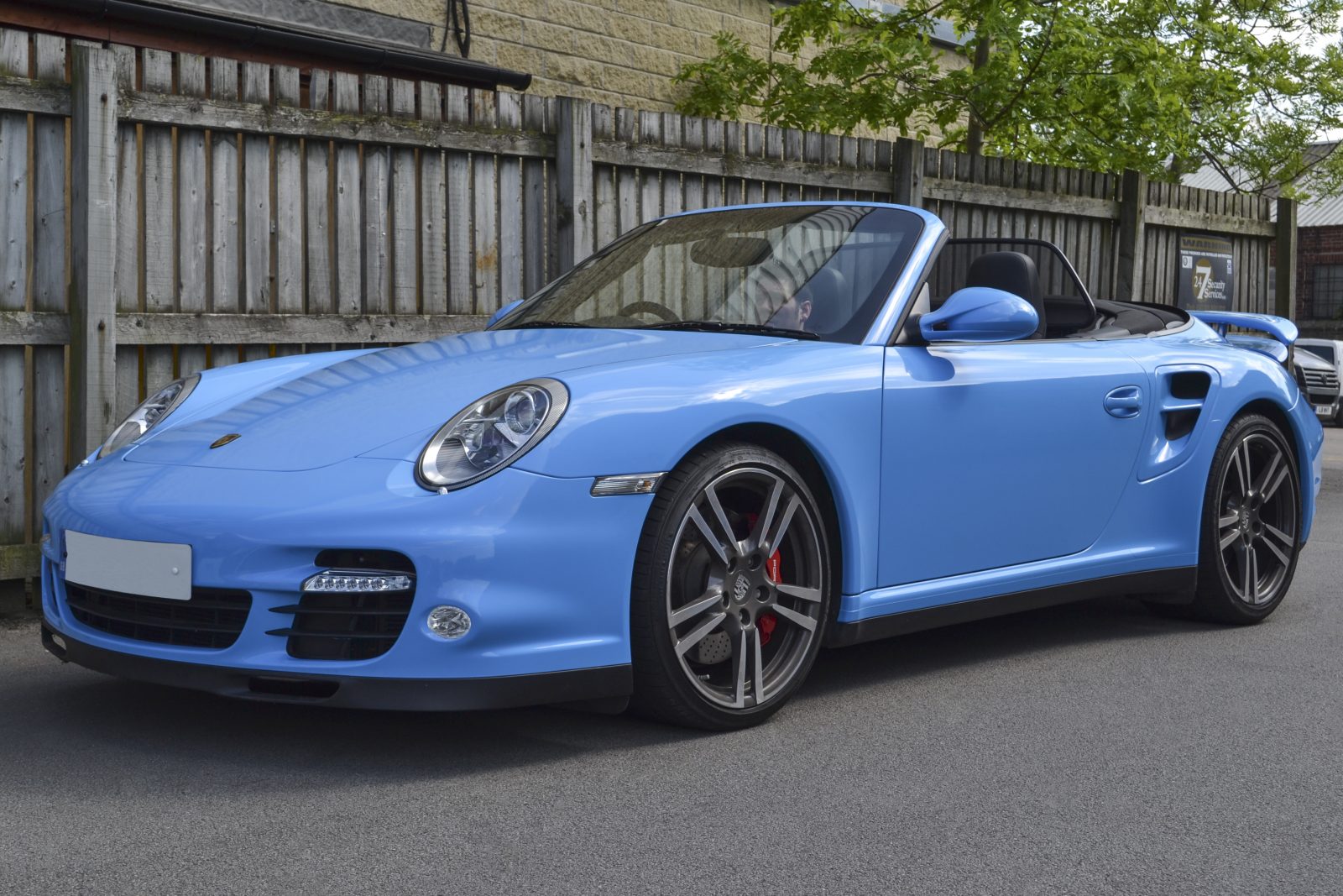 Light Blue Porsche. 